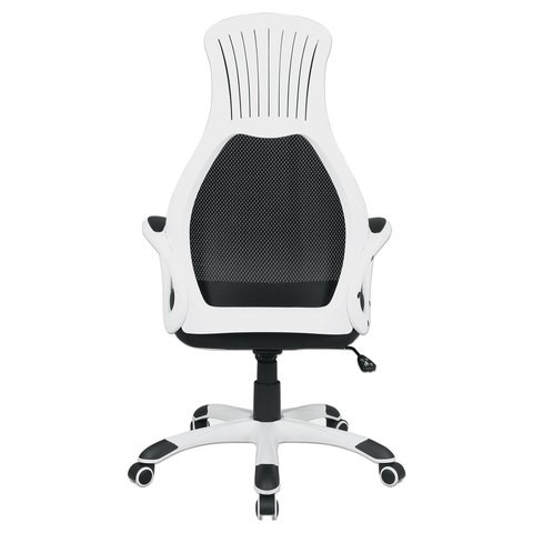 Офисное кресло Brabix Premium Genesis EX-517 (пластик белый, ткань/экокожа/сетка черная) 531573 в Новосибирске - изображение 4