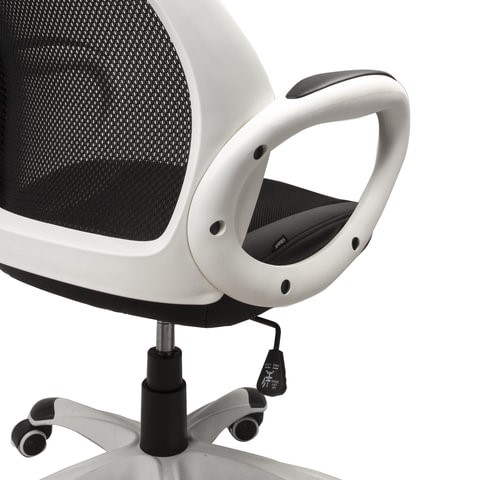 Офисное кресло Brabix Premium Genesis EX-517 (пластик белый, ткань/экокожа/сетка черная) 531573 в Новосибирске - изображение 5