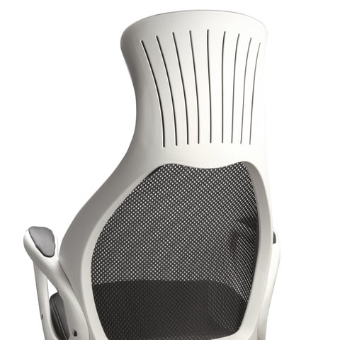 Офисное кресло Brabix Premium Genesis EX-517 (пластик белый, ткань/экокожа/сетка черная) 531573 в Новосибирске - изображение 7