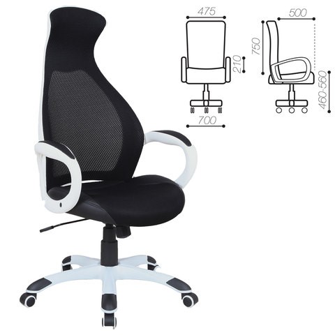 Офисное кресло Brabix Premium Genesis EX-517 (пластик белый, ткань/экокожа/сетка черная) 531573 в Новосибирске - изображение 1