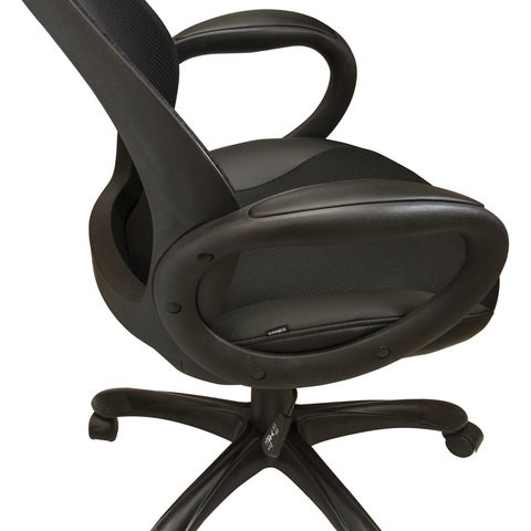 Офисное кресло Brabix Premium Genesis EX-517 (пластик черный, ткань/экокожа/сетка черная)   531574 в Новосибирске - изображение 7