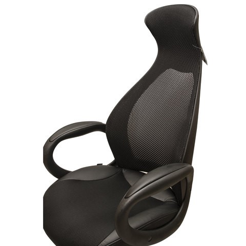 Офисное кресло Brabix Premium Genesis EX-517 (пластик черный, ткань/экокожа/сетка черная)   531574 в Новосибирске - изображение 8