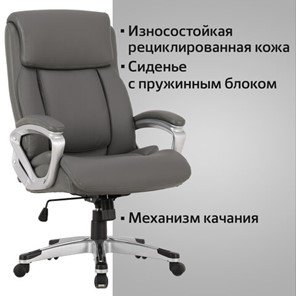 Кресло компьютерное Brabix Premium Level EX-527 (пружинный блок, рециклированная кожа, серое) 531937 в Новосибирске - предосмотр 13