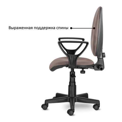 Кресло Brabix Prestige Ergo MG-311 (регулируемая эргономичная спинка, ткань, коричневое) 531875 в Новосибирске - изображение 5