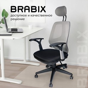 Кресло BRABIX "Saturn ER-400", с подголовником, комбинированное, черное/серое, 530871 в Новосибирске - предосмотр 16