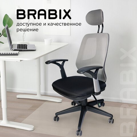 Кресло BRABIX "Saturn ER-400", с подголовником, комбинированное, черное/серое, 530871 в Новосибирске - изображение 16