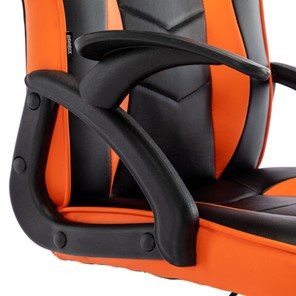 Офисное кресло BRABIX "Shark GM-203", экокожа, черное/оранжевое, 532513 в Новосибирске - предосмотр 7
