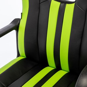 Кресло компьютерное BRABIX "Stripe GM-202", экокожа, черное/зеленое, 532511 в Новосибирске - предосмотр 10