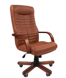 Офисное кресло CHAIRMAN 480 WD, экокожа, цвет коричневый в Новосибирске - предосмотр