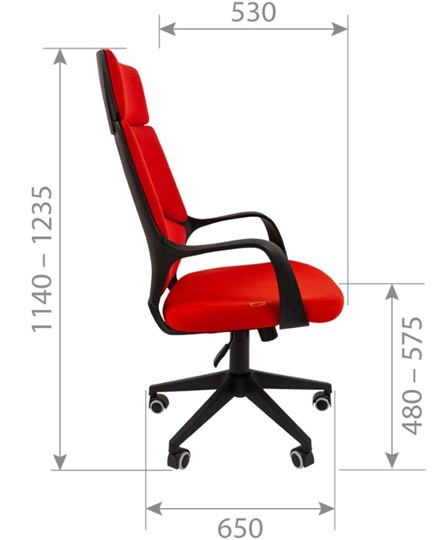 Офисное кресло CHAIRMAN 525, красное в Новосибирске - изображение 4