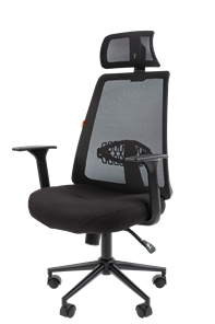 Компьютерное кресло CHAIRMAN 535 BLACK Сетчатый акрил черный / Полиэстер черный в Новосибирске - предосмотр 3