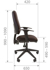 Офисное кресло CHAIRMAN 661 Ткань стандарт 15-21 черная в Новосибирске - предосмотр 4