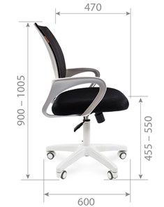 Кресло офисное CHAIRMAN 696 white, черный в Новосибирске - предосмотр 2