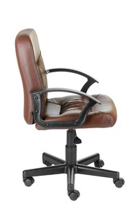 Кресло офисное Чат кожзам коричневый в Новосибирске - предосмотр 1