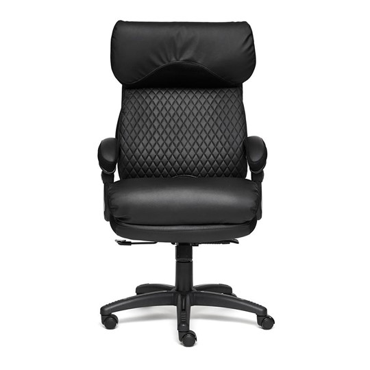 Компьютерное кресло CHIEF кож/зам/ткань, черный/черный стеганный/черный, 36-6/36-6/11 арт.12851 в Новосибирске - изображение 3