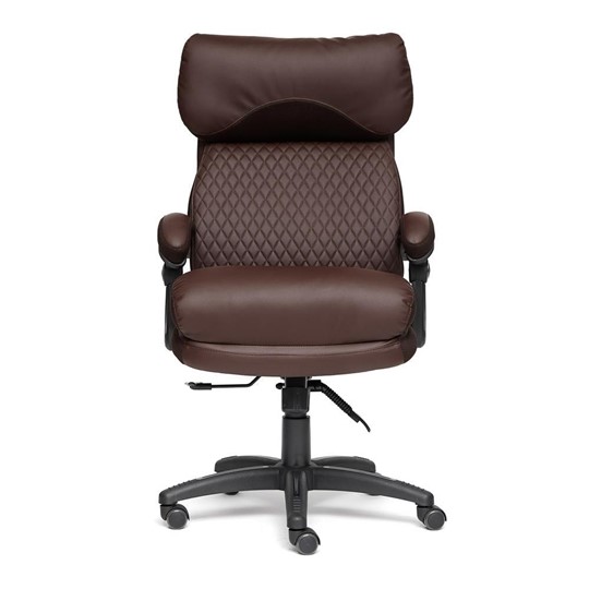 Компьютерное кресло CHIEF кож/зам/ткань, коричневый/коричневый стеганный, 36-36/36-36 стеганный/24 арт.13111 в Новосибирске - изображение 3