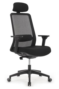Компьютерное кресло Design WORK W-218C, Чёрный пластик/Чёрная сетка в Новосибирске - предосмотр