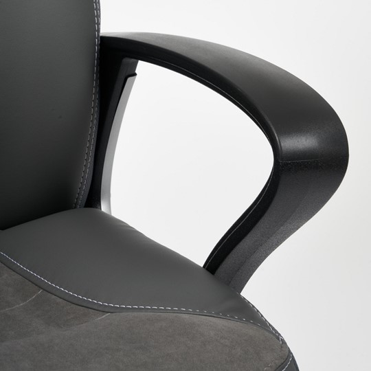 Кресло INTER кож/зам/флок/ткань, серый/металлик, C-36/29/TW-12 арт.15029 в Новосибирске - изображение 11