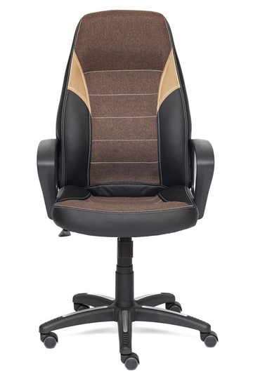 Кресло INTER кож/зам/ткань, черный/коричневый/бронзовый, 36-6/3М7-147/21 арт.12016 в Новосибирске - изображение 1