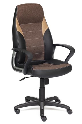 Кресло INTER кож/зам/ткань, черный/коричневый/бронзовый, 36-6/3М7-147/21 арт.12016 в Новосибирске - изображение