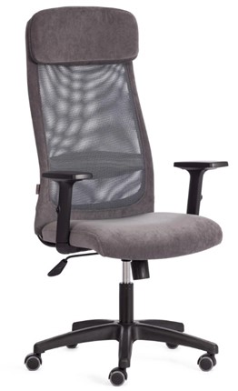 Компьютерное кресло PROFIT PLT флок/ткань, серый, 29/W-12, арт.20537 в Новосибирске - изображение