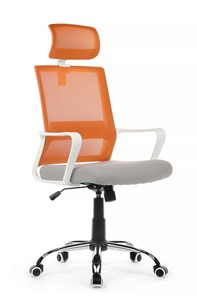 Кресло офисное Riva RCH 1029HW, серый/оранжевый в Новосибирске