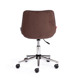 Офисное кресло STYLE флок, коричневый, арт.13566 в Новосибирске - предосмотр 3