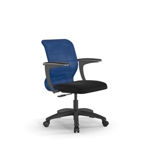 Кресло компьютерное SU-M-4/подл.160/осн.005 светло-синий/черный в Новосибирске