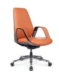 Кресло офисное Napoli-M (YZPN-YR021), Оранжевая кожа/Серая кожа в Новосибирске