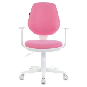 Кресло офисное Brabix Fancy MG-201W (с подлокотниками, пластик белый, розовое) в Бердске