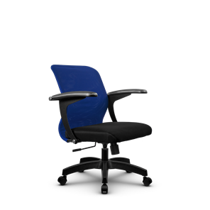 Кресло компьютерное SU-M-4/подл.160/осн.001, Синий/Черный в Новосибирске - предосмотр