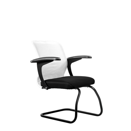 Офисный стул SU-M-4/подл.160/осн.008, Белый/Черный в Новосибирске - изображение