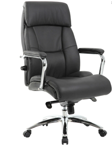 Офисное кресло из натуральной кожи BRABIX PREMIUM "Phaeton EX-502", хром, черное, 530882 в Новосибирске - предосмотр