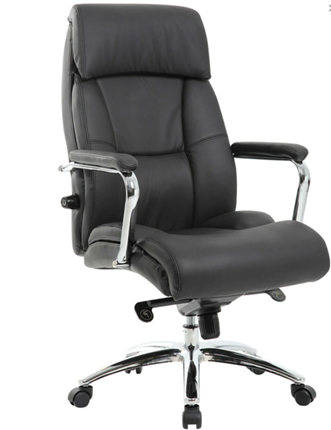 Офисное кресло из натуральной кожи BRABIX PREMIUM "Phaeton EX-502", хром, черное, 530882 в Новосибирске - изображение