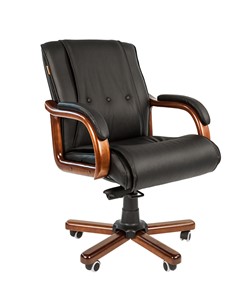 Офисное кресло CHAIRMAN 653M кожа черная в Бердске