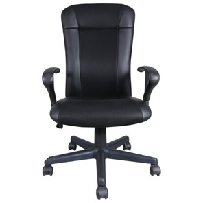 Офисное кресло Brabix Optima MG-370 (с подлокотниками, экокожа/ткань, черное) 531580 в Новосибирске