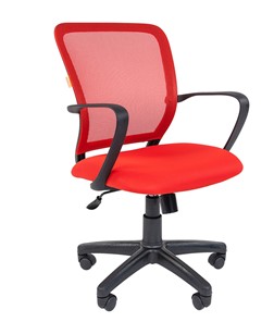 Офисное кресло CHAIRMAN 698 black TW-69, ткань, цвет красный в Новосибирске