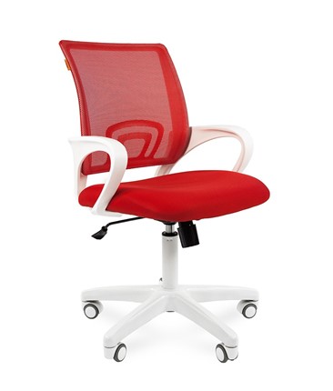 Компьютерное кресло CHAIRMAN 696 white, ткань, цвет красный в Новосибирске - изображение