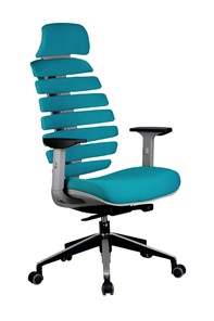 Офисное кресло Riva Chair SHARK (Лазурный/серый) в Бердске