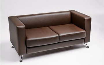 Комплект мебели Альбиони коричневый кожзам  диван 2Д + кресло в Новосибирске - предосмотр 2