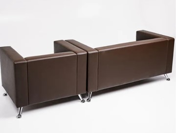 Комплект мебели Альбиони коричневый кожзам  диван 2Д + кресло в Новосибирске - предосмотр 5