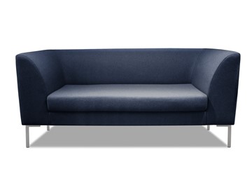 Мягкий офисный диван Сиеста 2-местный, ткань Bahama / синяя в Новосибирске