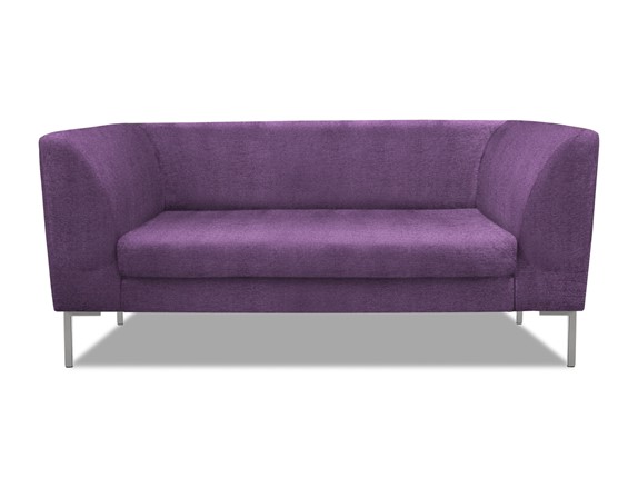 Офисный диван Сиеста 2-местный, ткань Сахара / фиолетовая С33 в Новосибирске - изображение