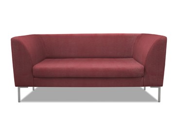 Офисный диван мягкий Сиеста 2-местный, ткань Сахара / красная С30 в Новосибирске