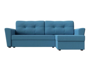 Угловой диван с оттоманкой Амстердам Лайт, Амур голубой (рогожка) в Новосибирске - предосмотр 8
