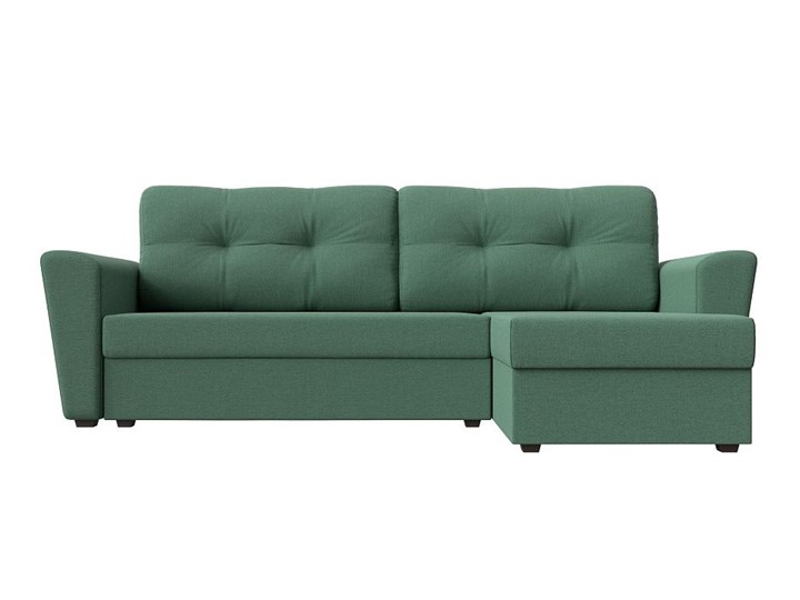 Угловой диван для гостиной Амстердам Лайт, Амур зеленый (рогожка) в Новосибирске - изображение 8