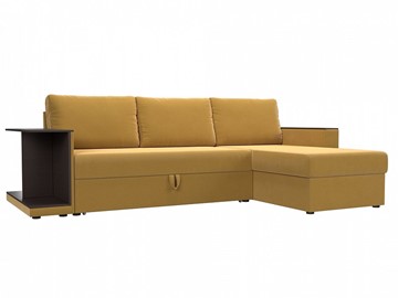 Угловой диван для гостиной Атланта С, Желтый (микровельвет) в Новосибирске