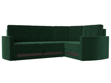 Угловой раскладной диван Белла, Зеленый (Велюр) в Новосибирске