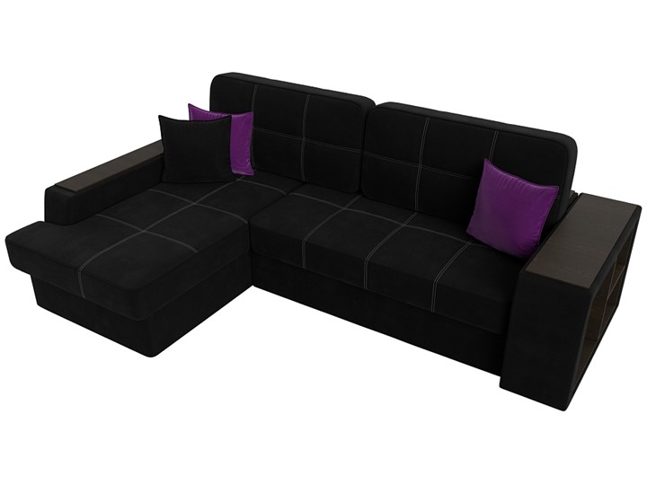 Угловой диван Брюссель, Черный/фиолетовый (вельвет) в Новосибирске - изображение 4