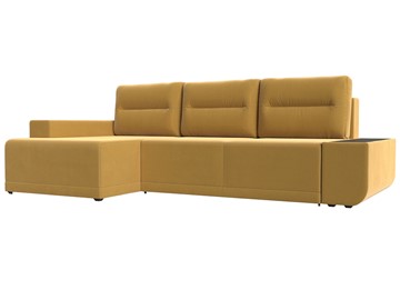 Угловой диван с оттоманкой Чикаго, Желтый (микровельвет) в Новосибирске - предосмотр